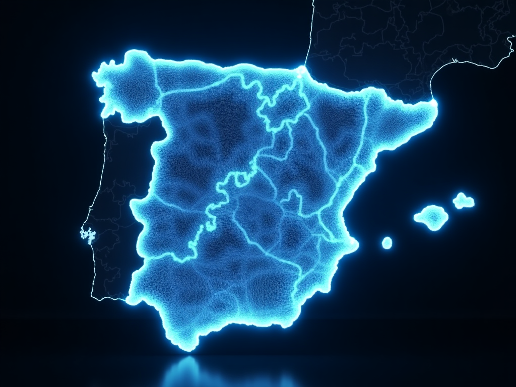 Mapa de cobertura de red de fibra óptica de España